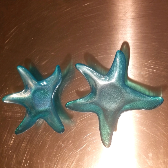 Blue Glass Starfish Soapdishes/Decor - Picture 2 of 3